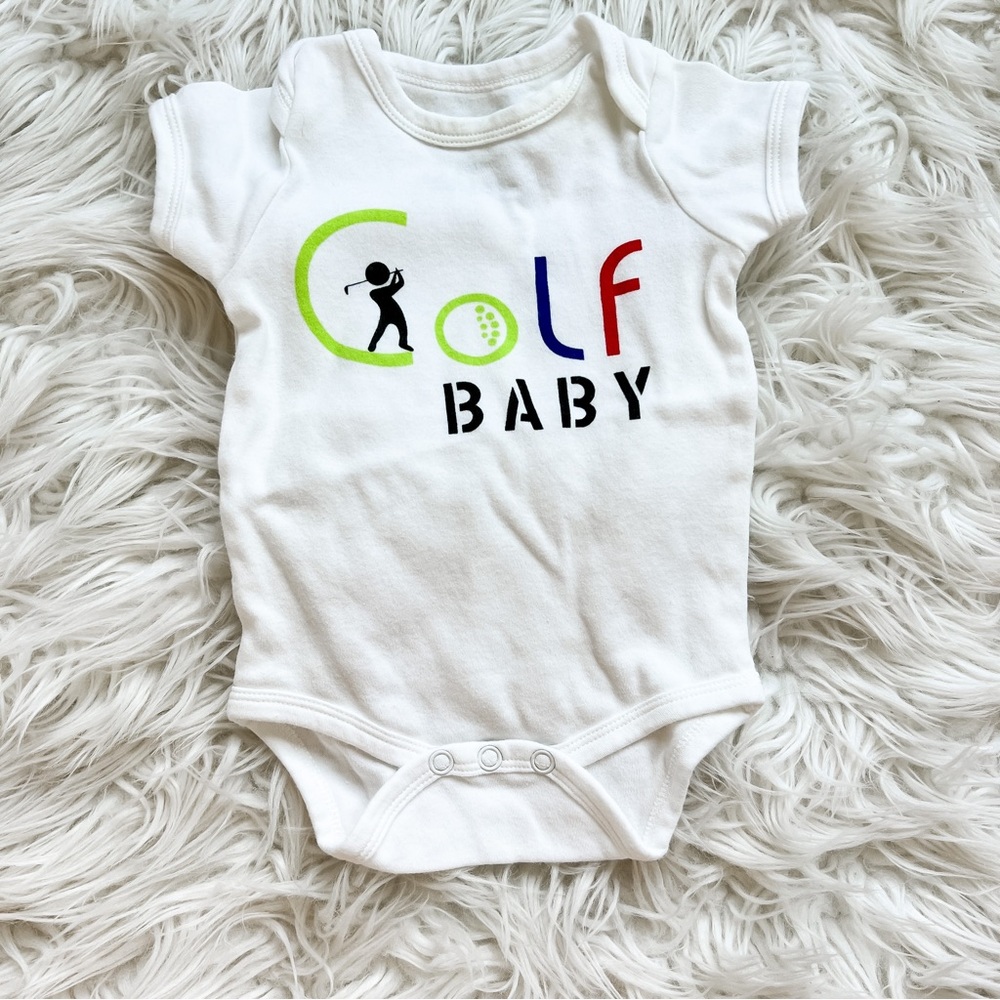 BKD Kids | Golf Baby Bodysuit Organic Cotton 0-3M Short Sleeve Graphic Onesie